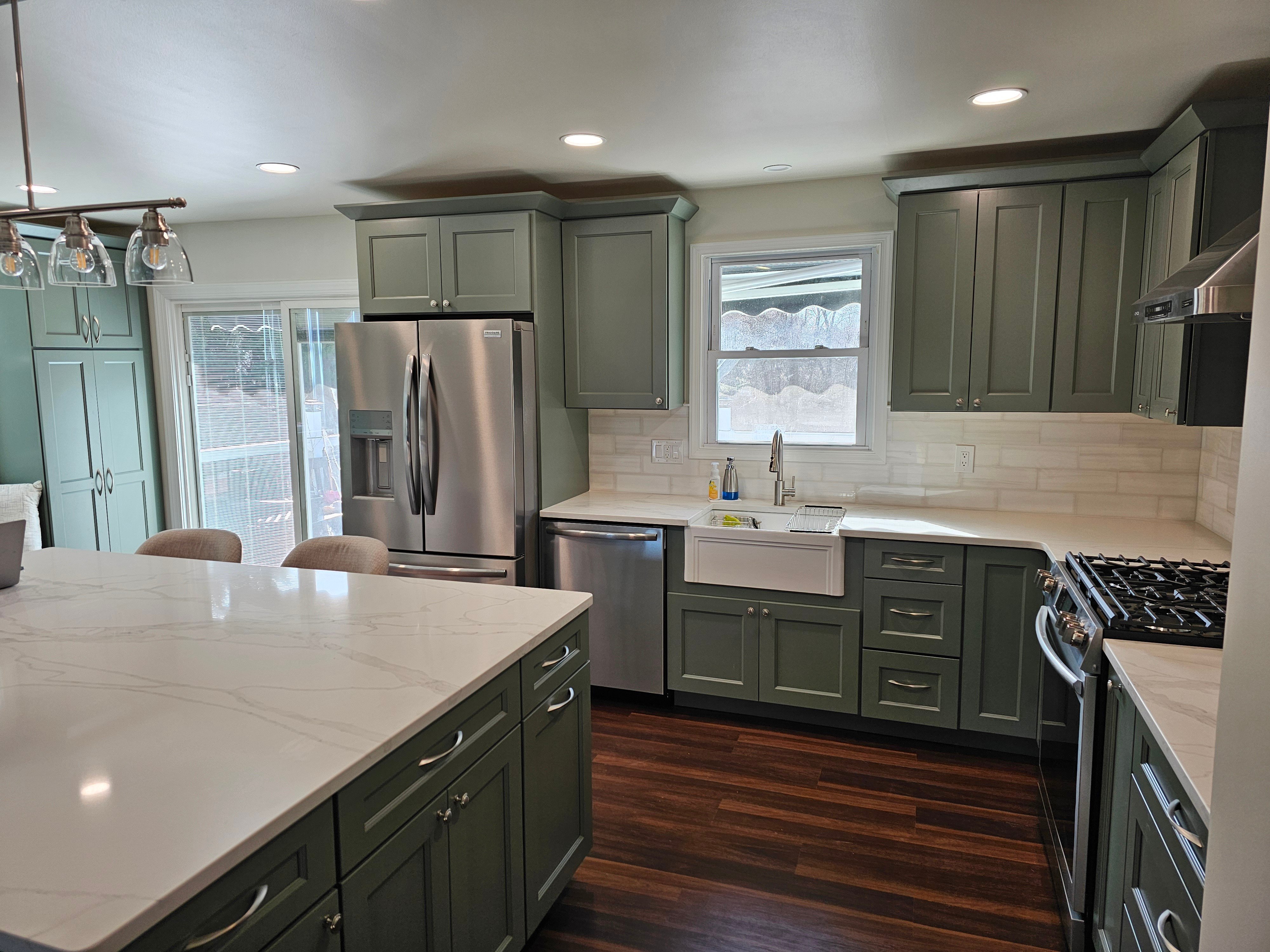 Kitchen with Olive Cabinets