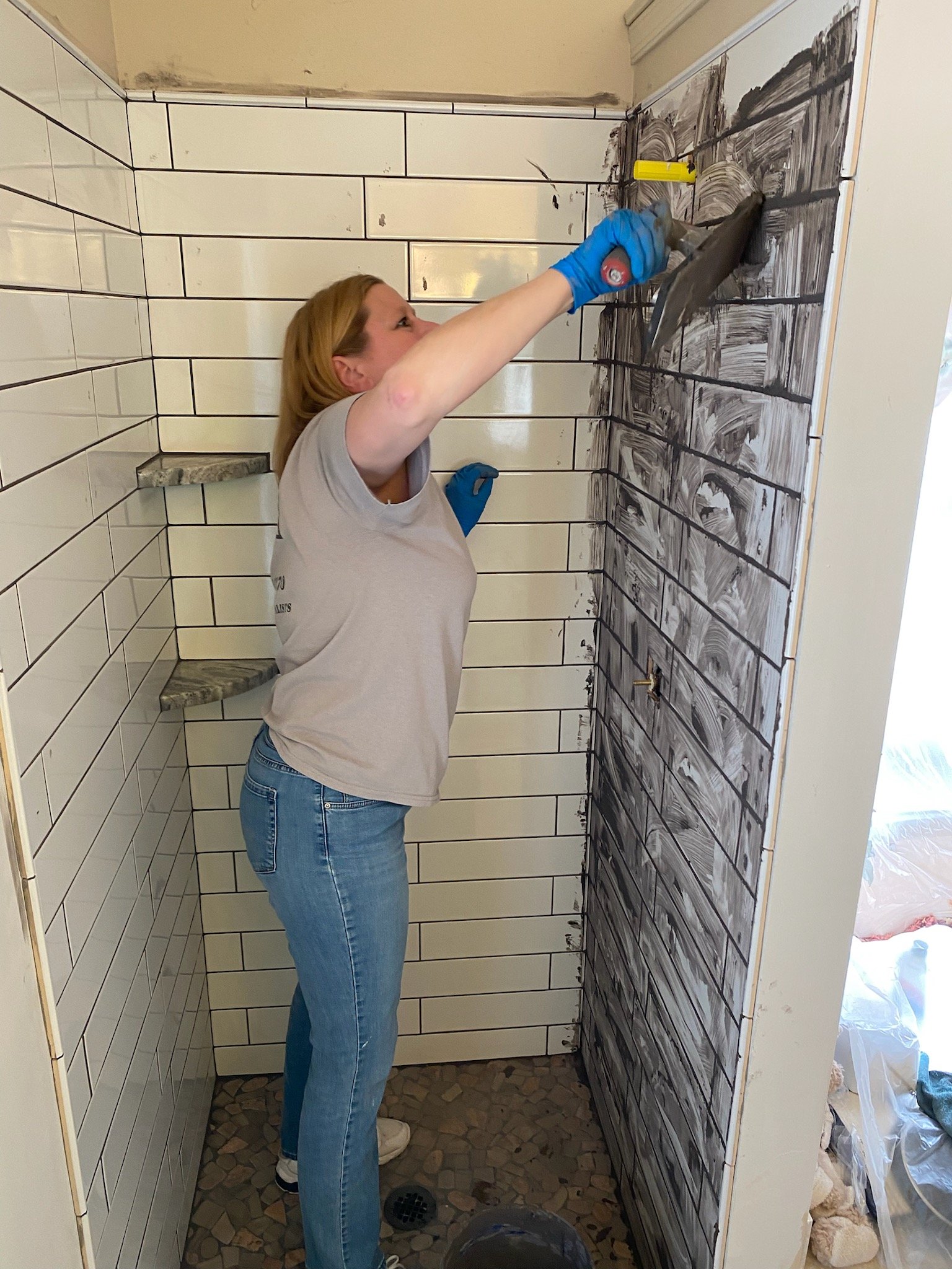 laying tile